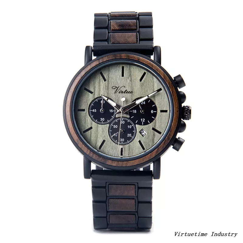 Men Wood Watches with Box Set Elegant Wristwatches Luxury Gifts For Father's Day
