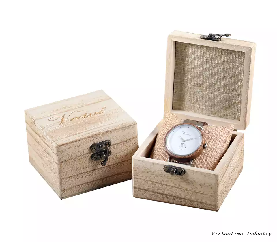 Stainless Steel Wooden Watch 3BAR Water Resistant Custom Logo Personalized Gift