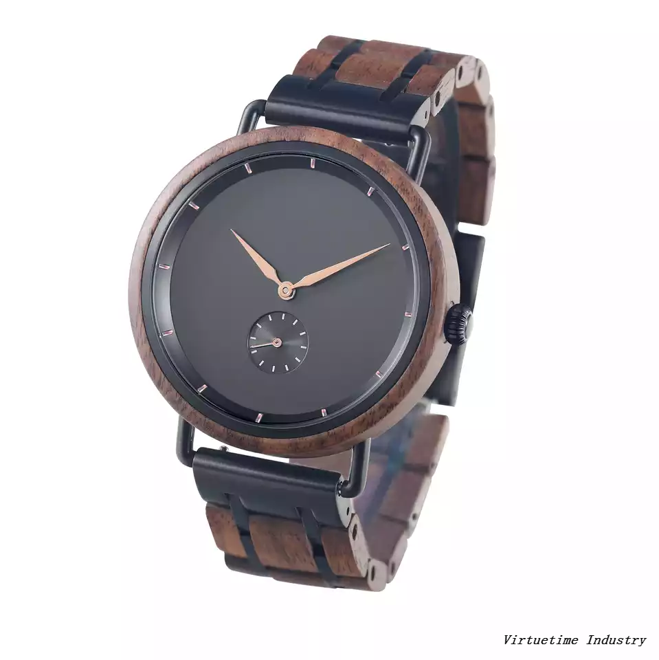 Wholesales Stainless Steel Wooden Watch 3BAR Water Resistant OEM Logo Relojes Classical Luxury Gift