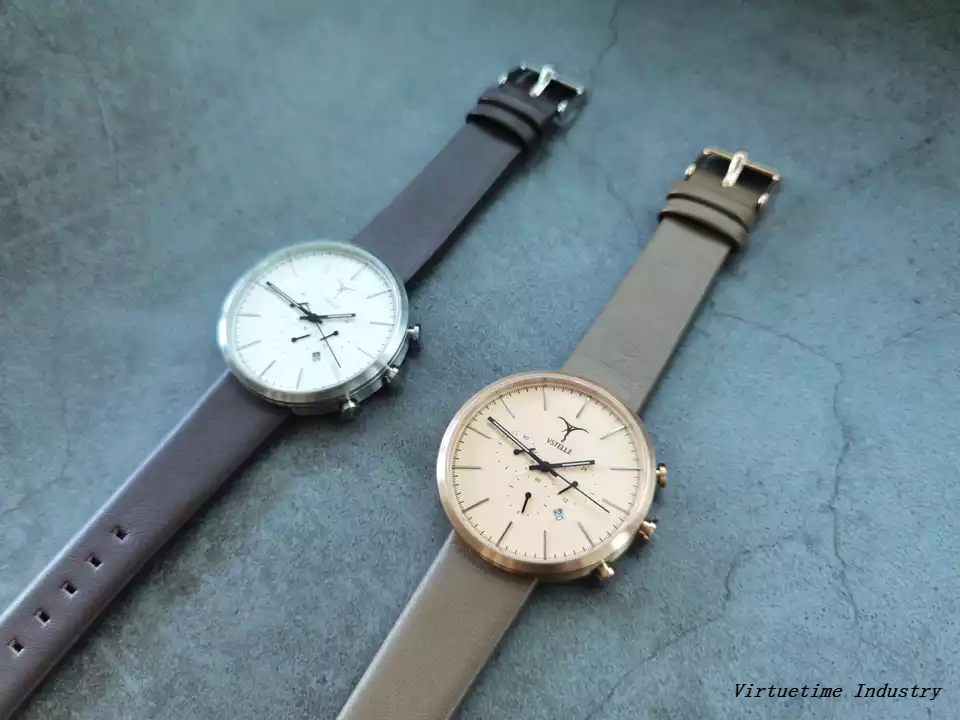 Custom Logo Simple Stainless Steel Watches with Big Case Fashion Chronograph Quartz WristWatch
