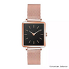 Women's Square Dress Wristwatches Waterproof Stainless Steel Quartz Watches with Leather Strap