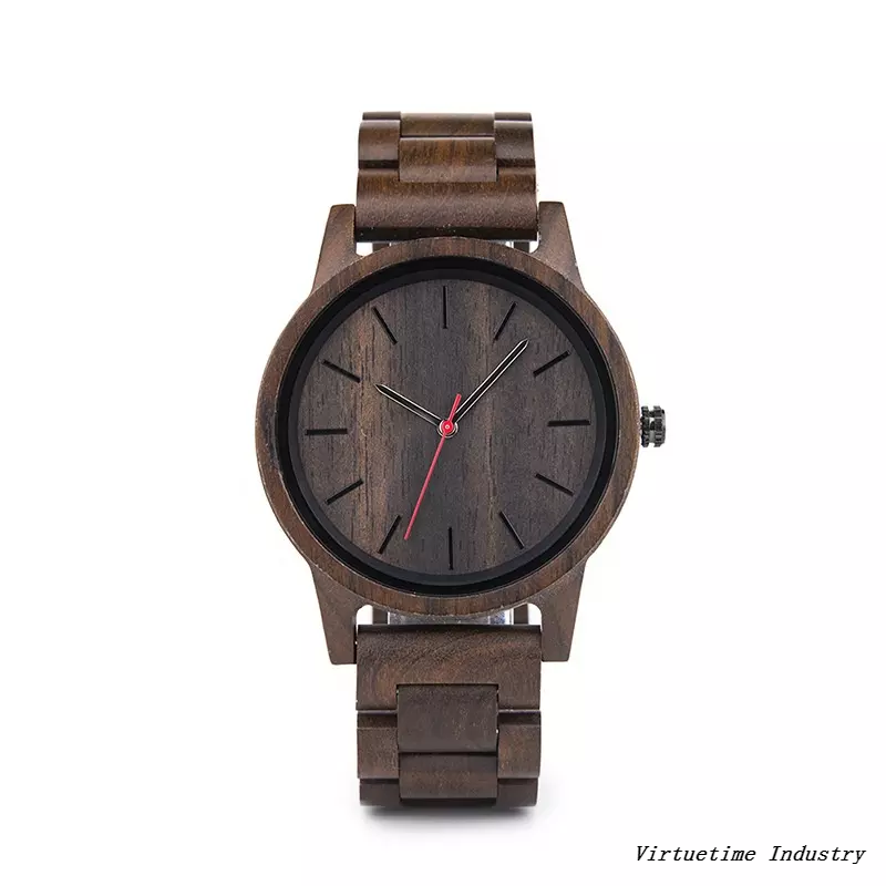 Luxury Classic Walnut Watches Minimalist Design Wooden Bracelet Premium Quality Wristwatch Wood Gift