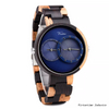 Handmade Colorful Wooden Watch with Luxury Dual Display Custom Brand Antique Japan Movt Quartz Watch
