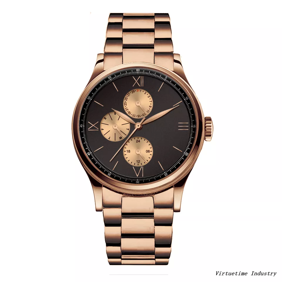 Luxury Stainless Steel Quartz Watches Custom Logo Waterproof Wristwatch