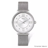 Lady Stainless Steel Watch with Luxury Rhinestones Women's Premium Crystal-Accented Mesh Wristwatch