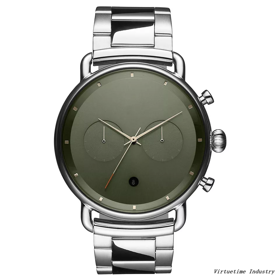 Men's Minimalist Stainless Steel Watches Waterproof Quartz Wristwatch with Auto Date