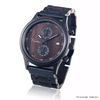 Black Stainless Steel Quartz Watches Custom Logo Chronograph Men's Wood Watch Christmas Gifts