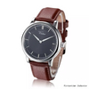 OEM Men's Casual Stainless Steel Wristwatch with Leather Strap Wholesale Price